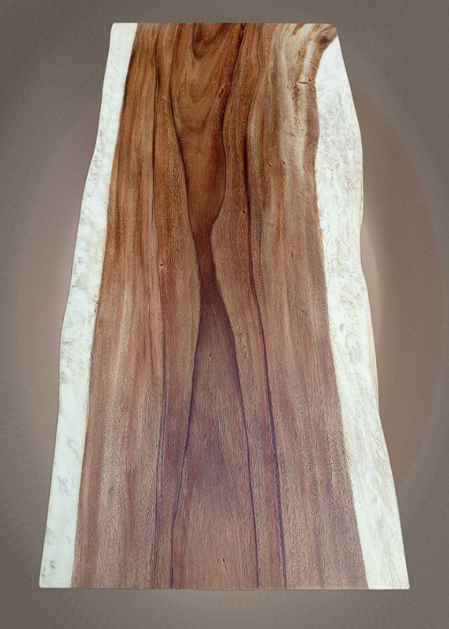 Back view of suar hardwood slab, natural grain – SKU ST1004