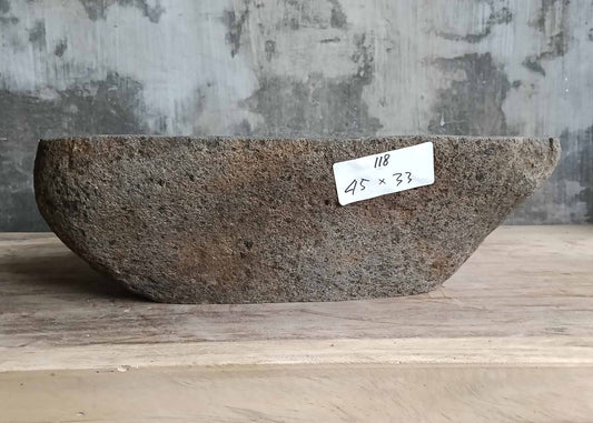 Front view of 6118-4533 showing deep polished interior and raw edges