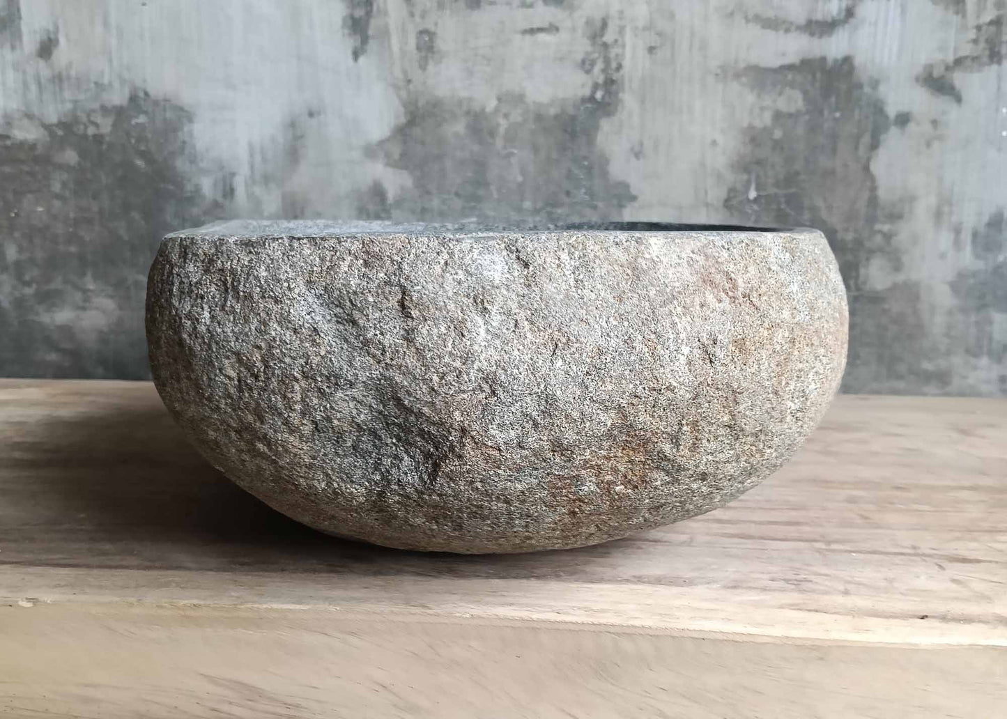 Right side close-up of natural stone sink 6119-4634