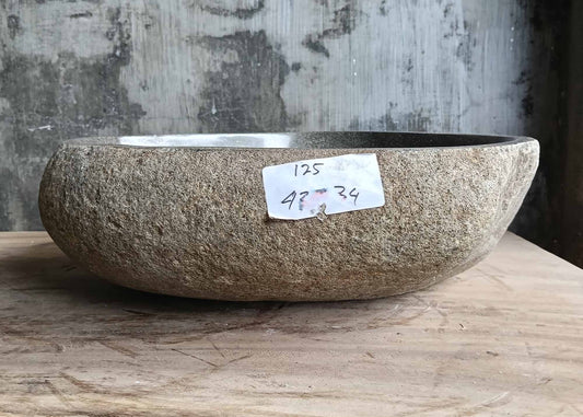 River Stone Sink | 6125-4334 | 17″×13″ Triangular Green-Gray Natural Rough Edge