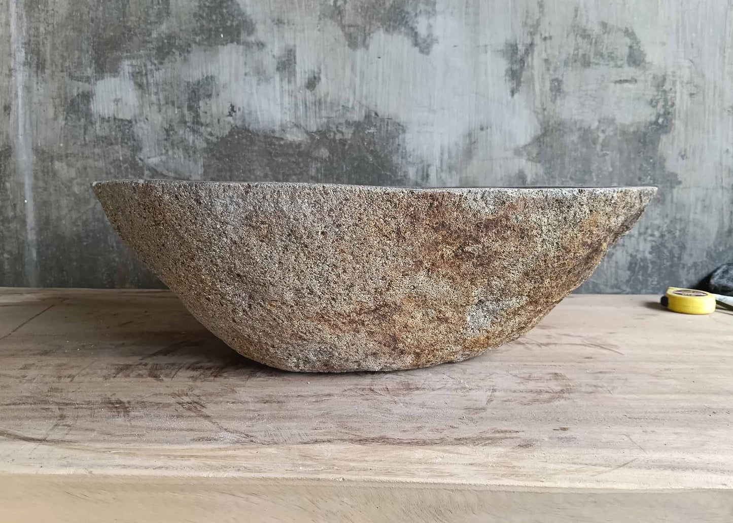 Right profile of sink 6345-5036 showing organic edges and natural polish