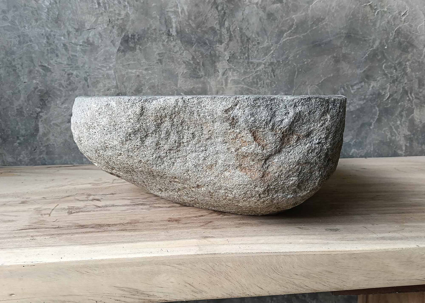 Smooth natural grain river sink – right view