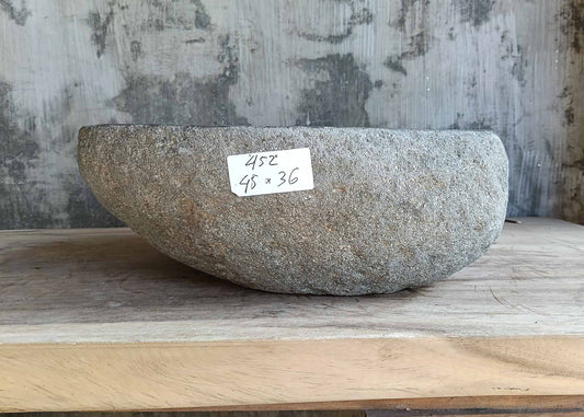 Front view of natural stone sink 6452-4536 showing rough textured exterior