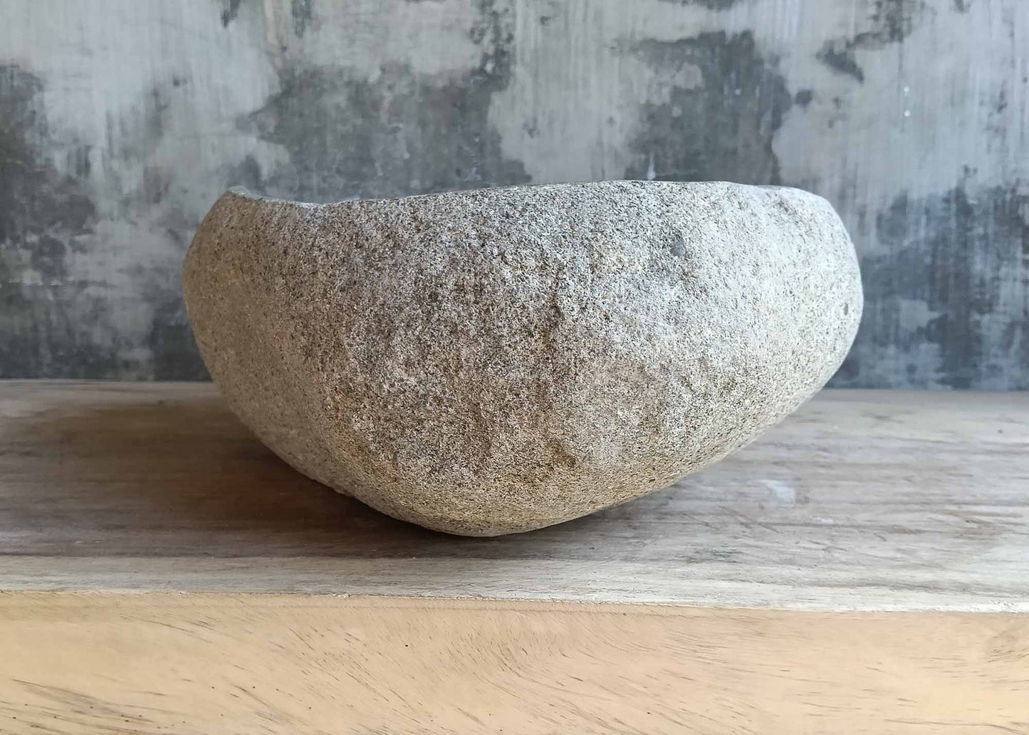 Right view of river stone sink 6465-4433 with gentle oval shape