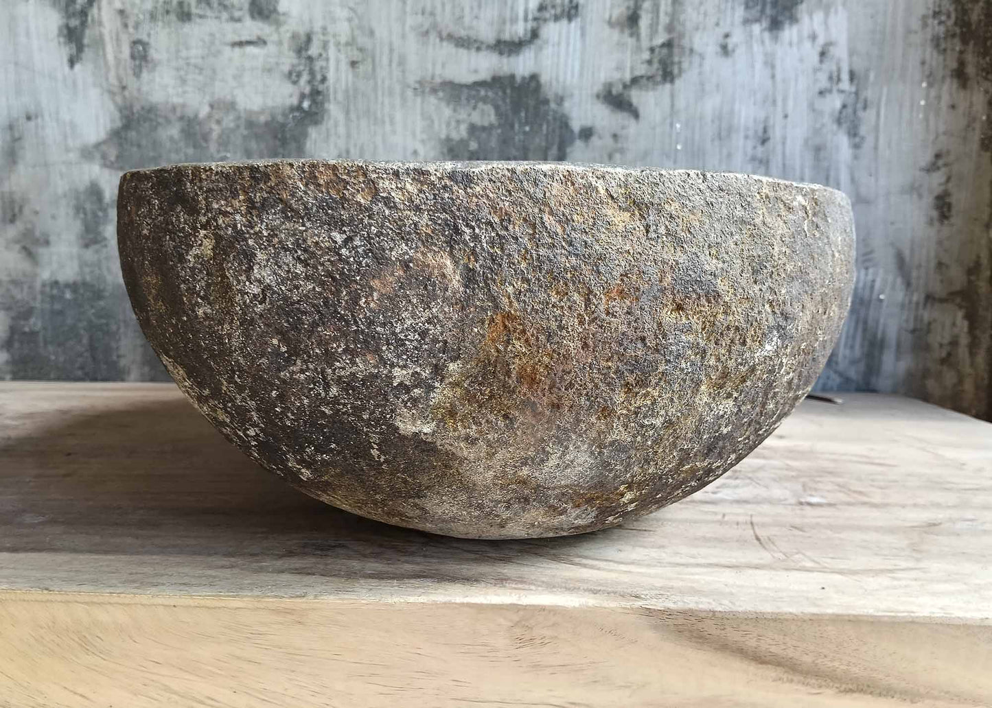 Right angle of brown stone sink 6468-4634 showing thick natural profile