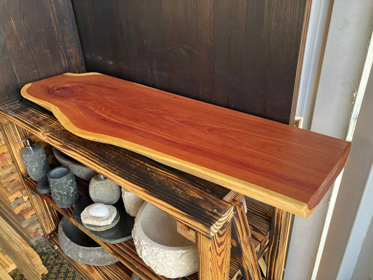 Live Edge Vanity Top LEVT-002 – Cedar – 48.25″ × 14.5–16″