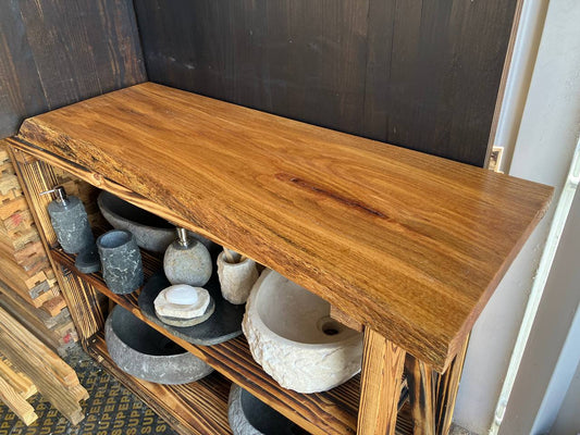 Live Edge Vanity Top LEVT-004 – Oak – 16–18″ × 46.25″