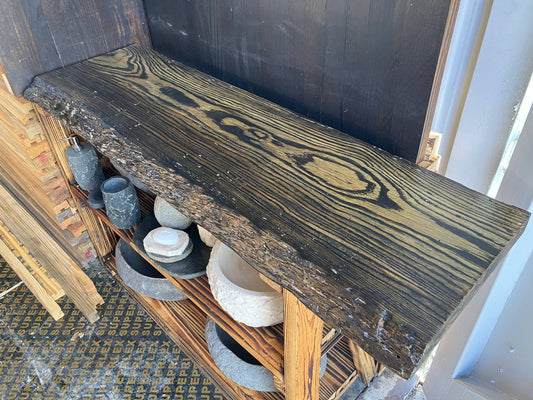 Live Edge Vanity Top LEVT-005 – Charred Pine – 14″ × 51.75″