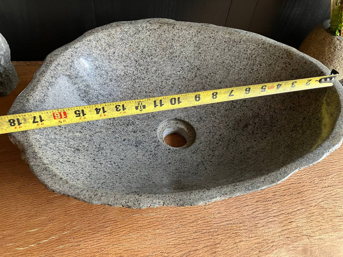 Wide Light Gray River Stone Vessel Sink – RSS-055