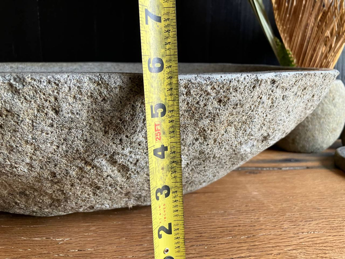 Large Light Gray River Stone Vessel Sink – RSS-059