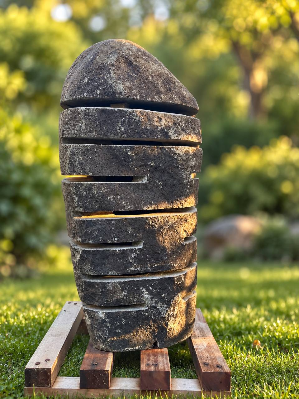 River Stone Garden Lantern RSL-003