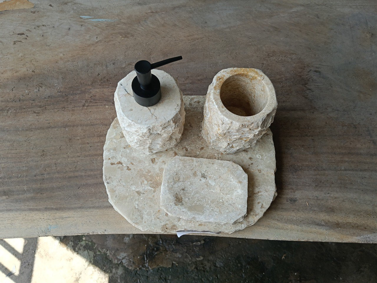 BMS-003 | Beige Marble Bathroom Set