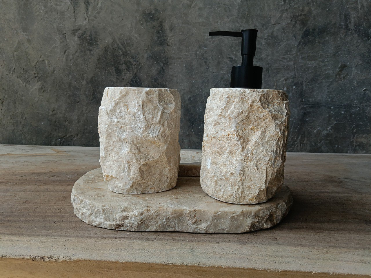 BMS-004 | Beige Marble Bathroom Set