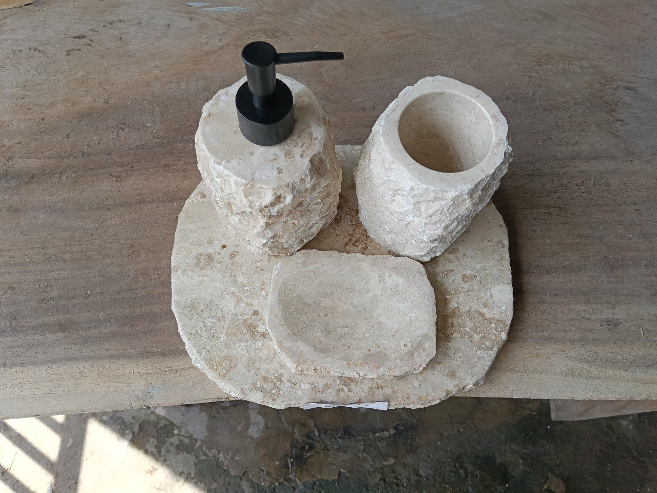 BMS-005 | Beige Marble Bathroom Set