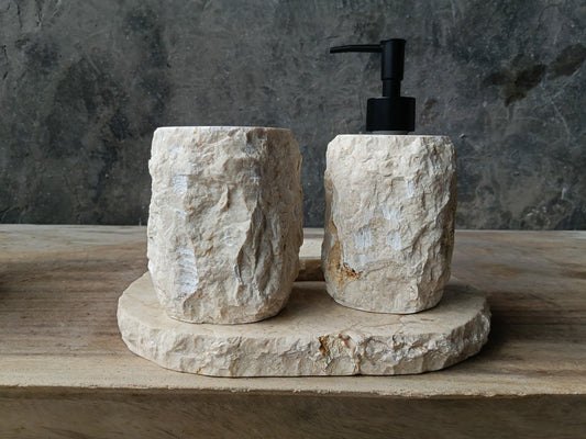 BMS-009 | Beige Marble Bathroom Set