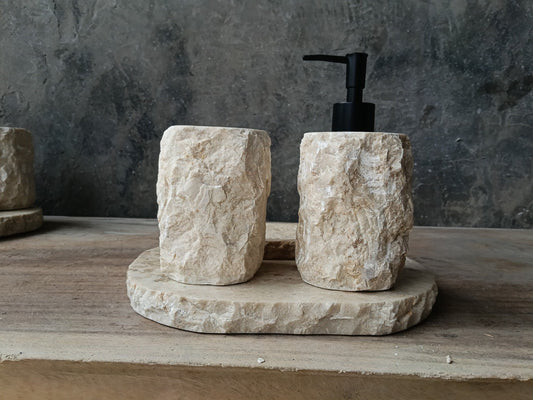 BMS-011 | Beige Marble Bathroom Set