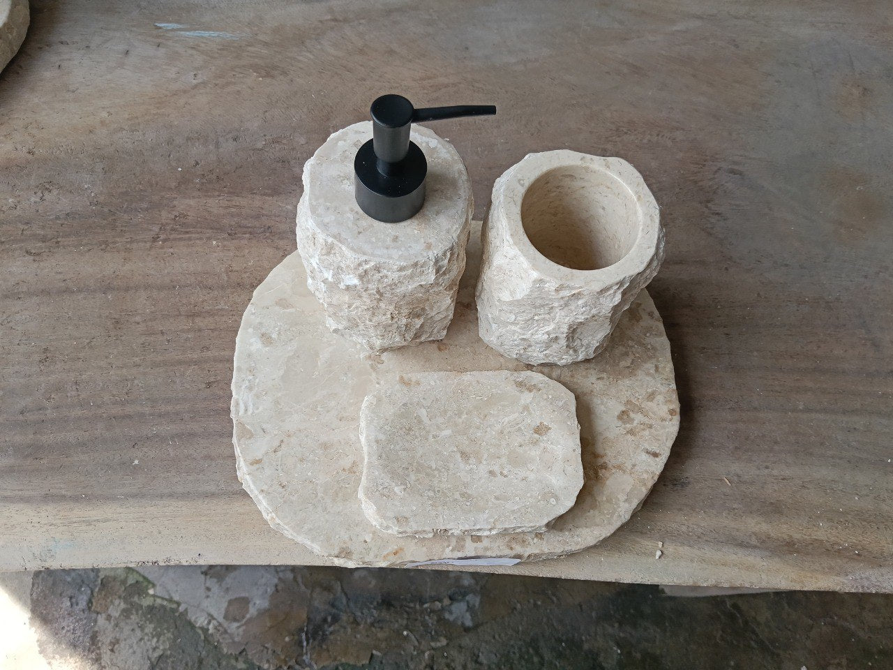 BMS-011 | Beige Marble Bathroom Set