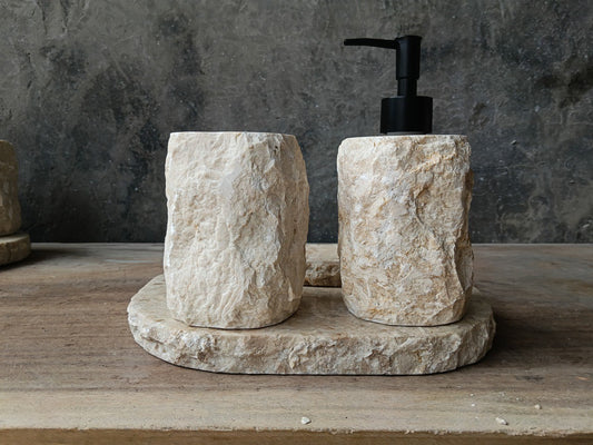 BMS-012 | Beige Marble Bathroom Set