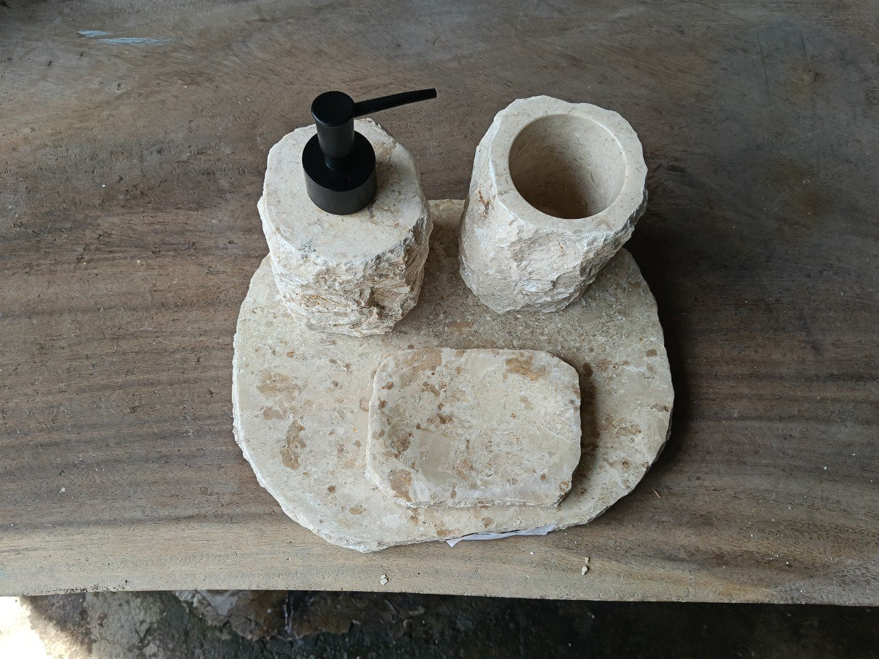 BMS-012 | Beige Marble Bathroom Set