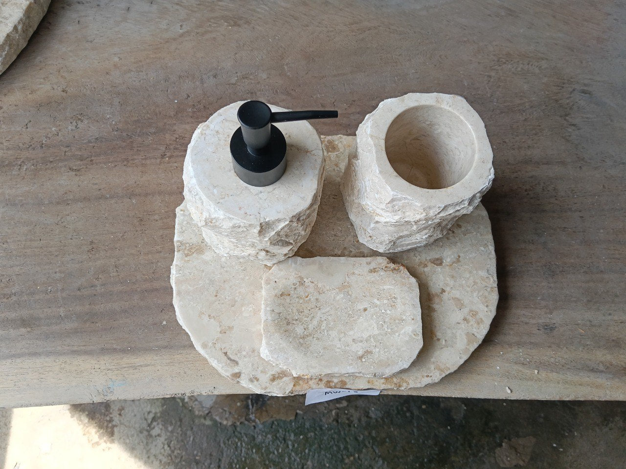 BMS-013 | Beige Marble Bathroom Set