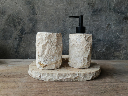 BMS-014 | Beige Marble Bathroom Set