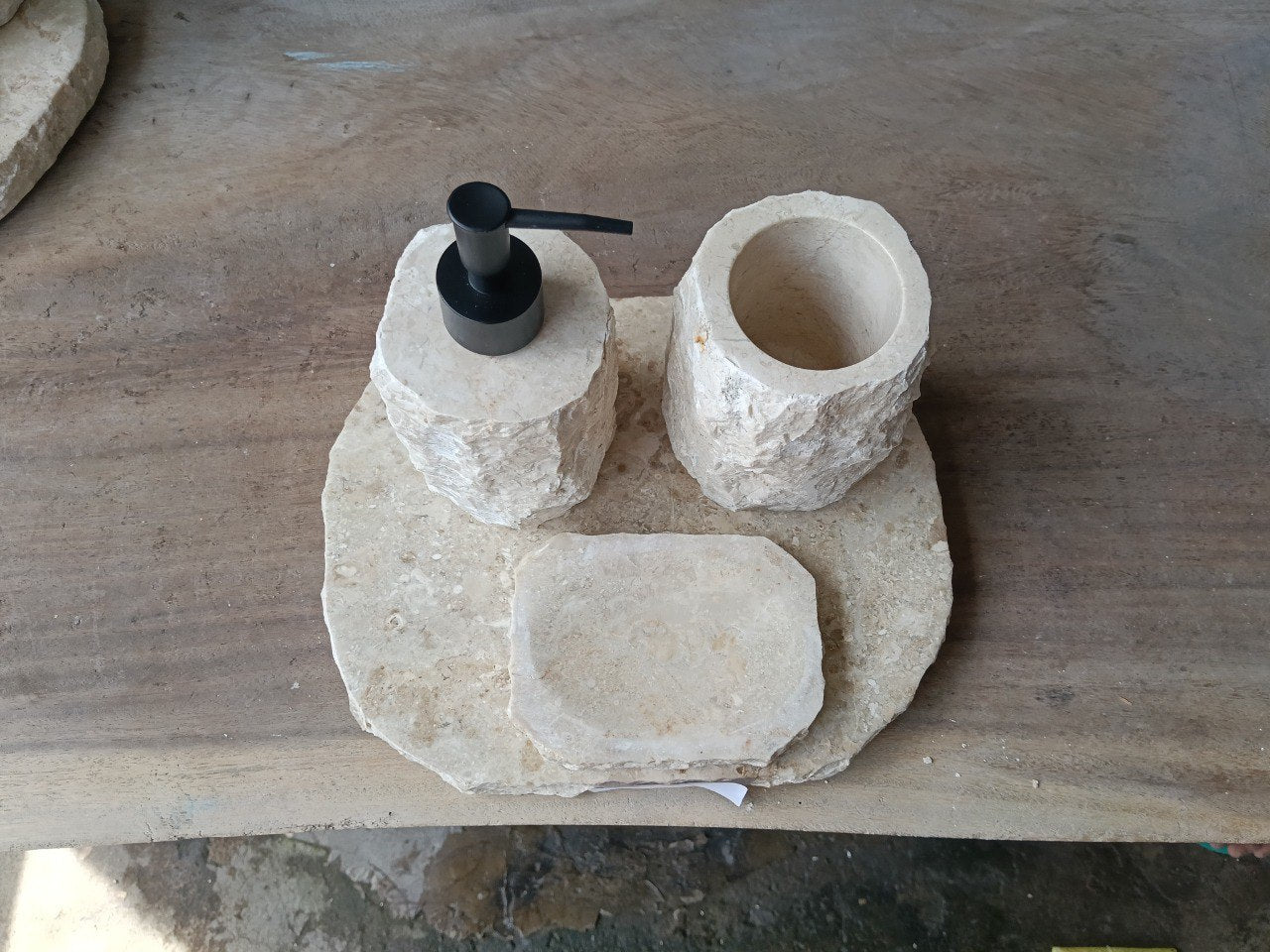 BMS-014 | Beige Marble Bathroom Set