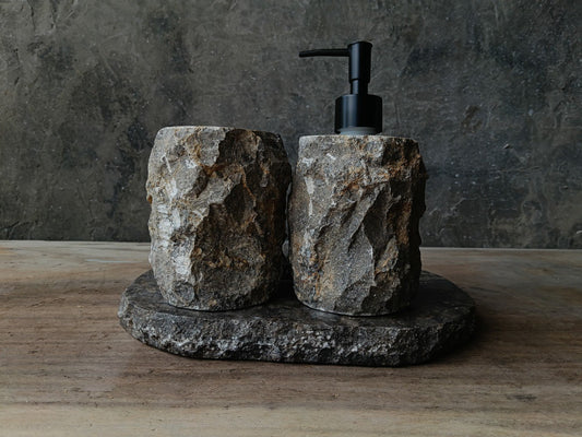 GMS-005 | Gray Marble Bathroom Set