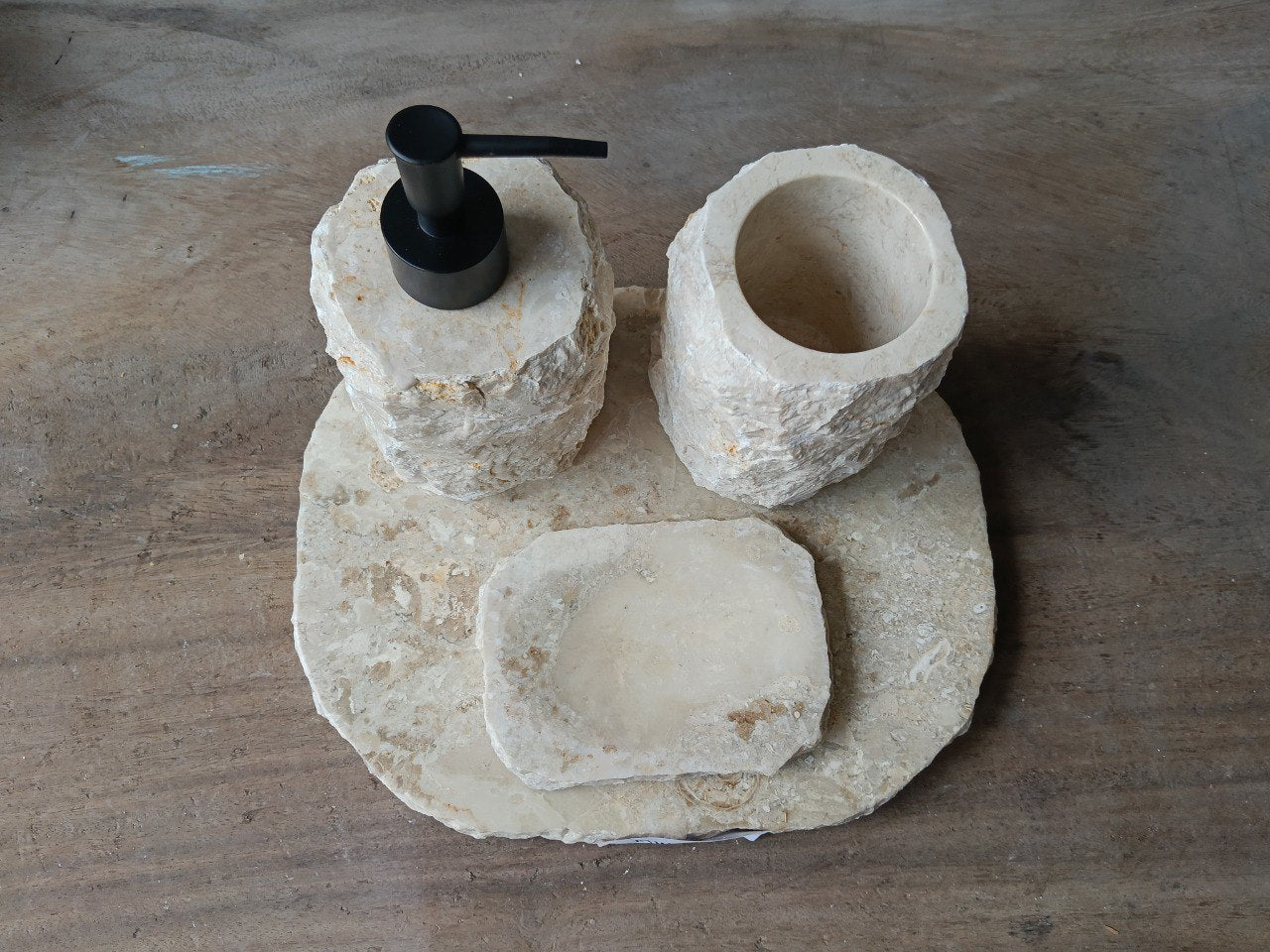 BMS-016 | Beige Marble Bathroom Set