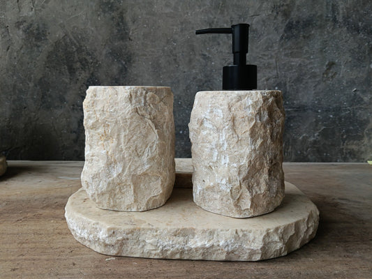 BMS-017 | Beige Marble Bathroom Set