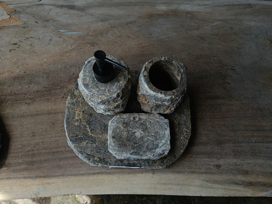 GMS-006 | Gray Marble Bathroom Set