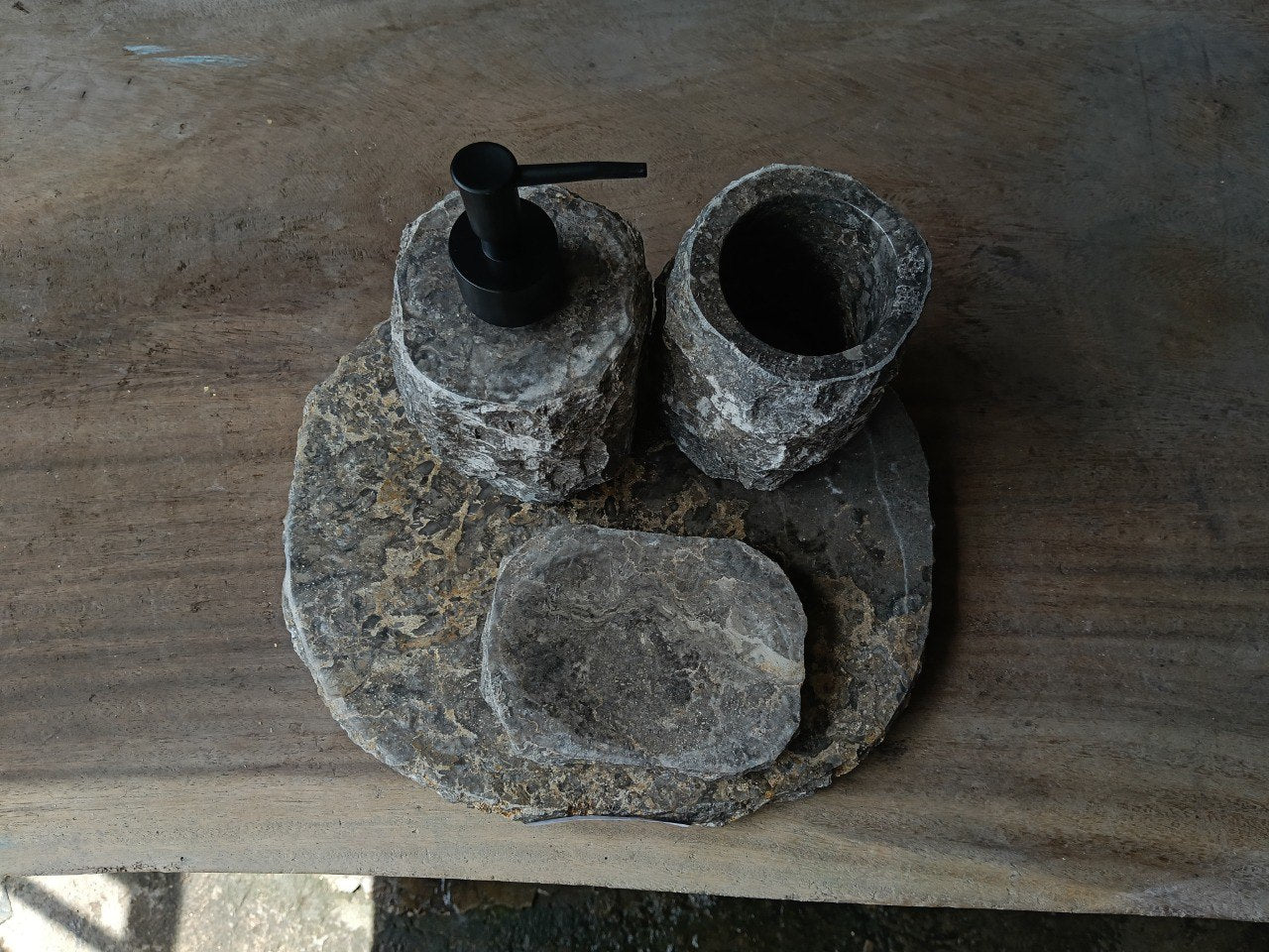 GMS-007 | Gray Marble Bathroom Set