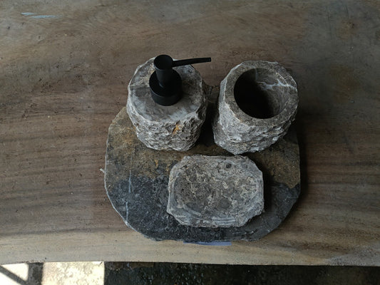 GMS-010 | Gray Marble Bathroom Set