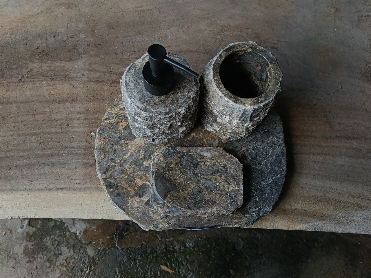 GMS-012 | Gray Marble Bathroom Set