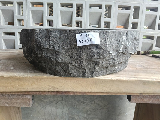 Marble Stone Sink | A45-4545 | 18″×18″ Organic Dark Brown Marble Polished