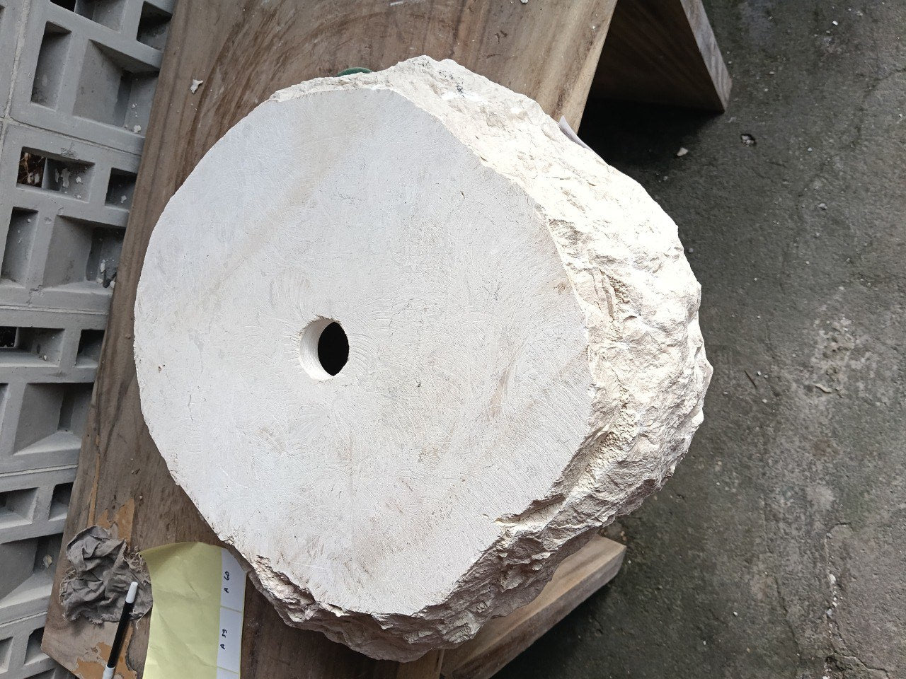 Marble Stone Sink | A57-4745 | 18.5″×18″ Organic Cream Marble Polished