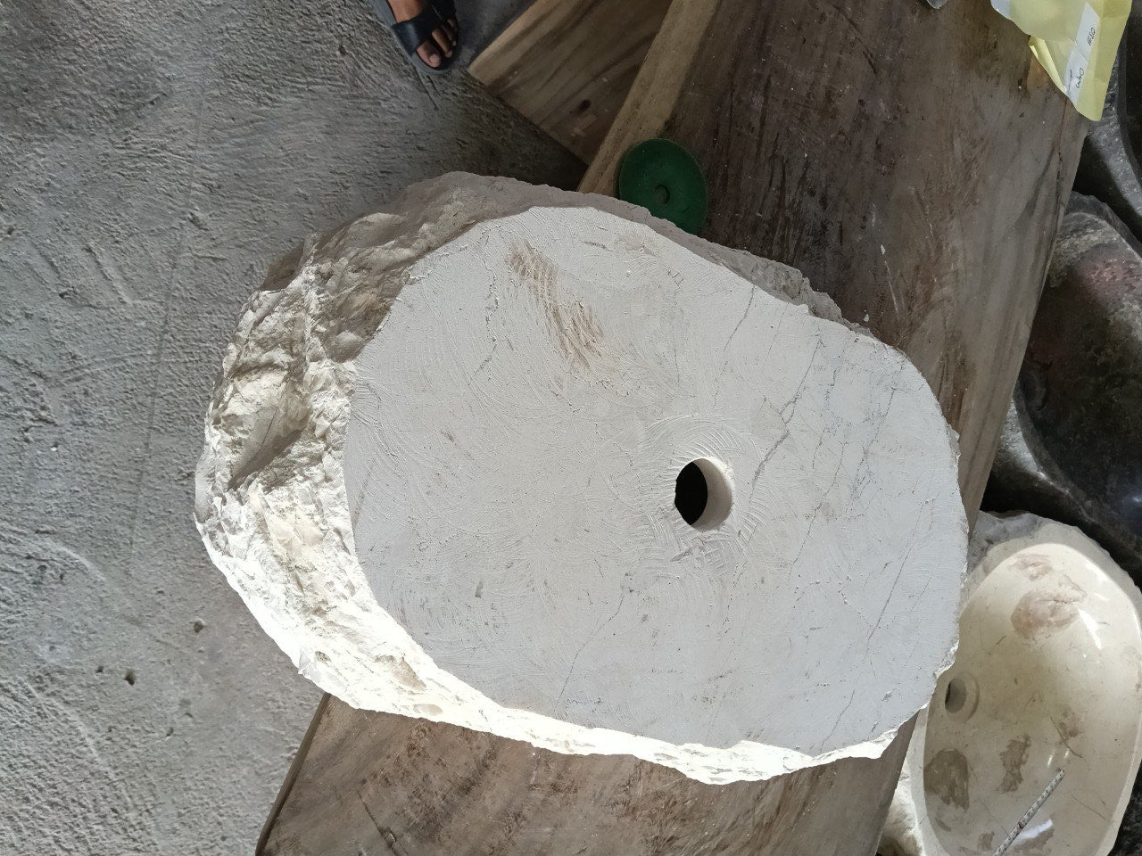 Marble Stone Sink | A83-5836 | 23″×14″ Organic White Marble Polished