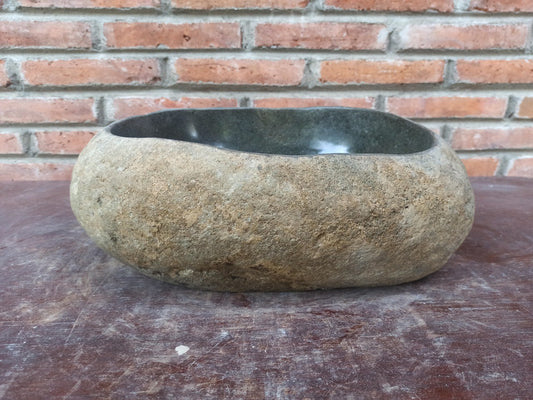 River Stone Sink | 5195-403315 | 16″×13″ Oval Graphite Gray Polished