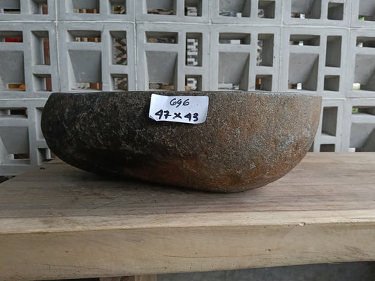 River Stone Sink | 6696-4743 | 19×17″ Oval Graphite Polished/Natural