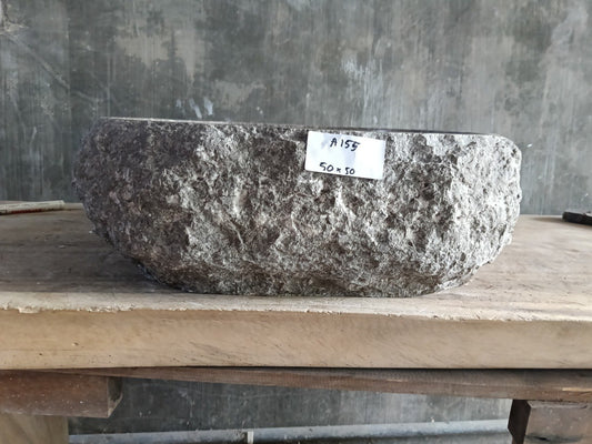 Marble Stone Sink | A155-5050 | 19.5″×19.5″ Organic Brown Marble Polished