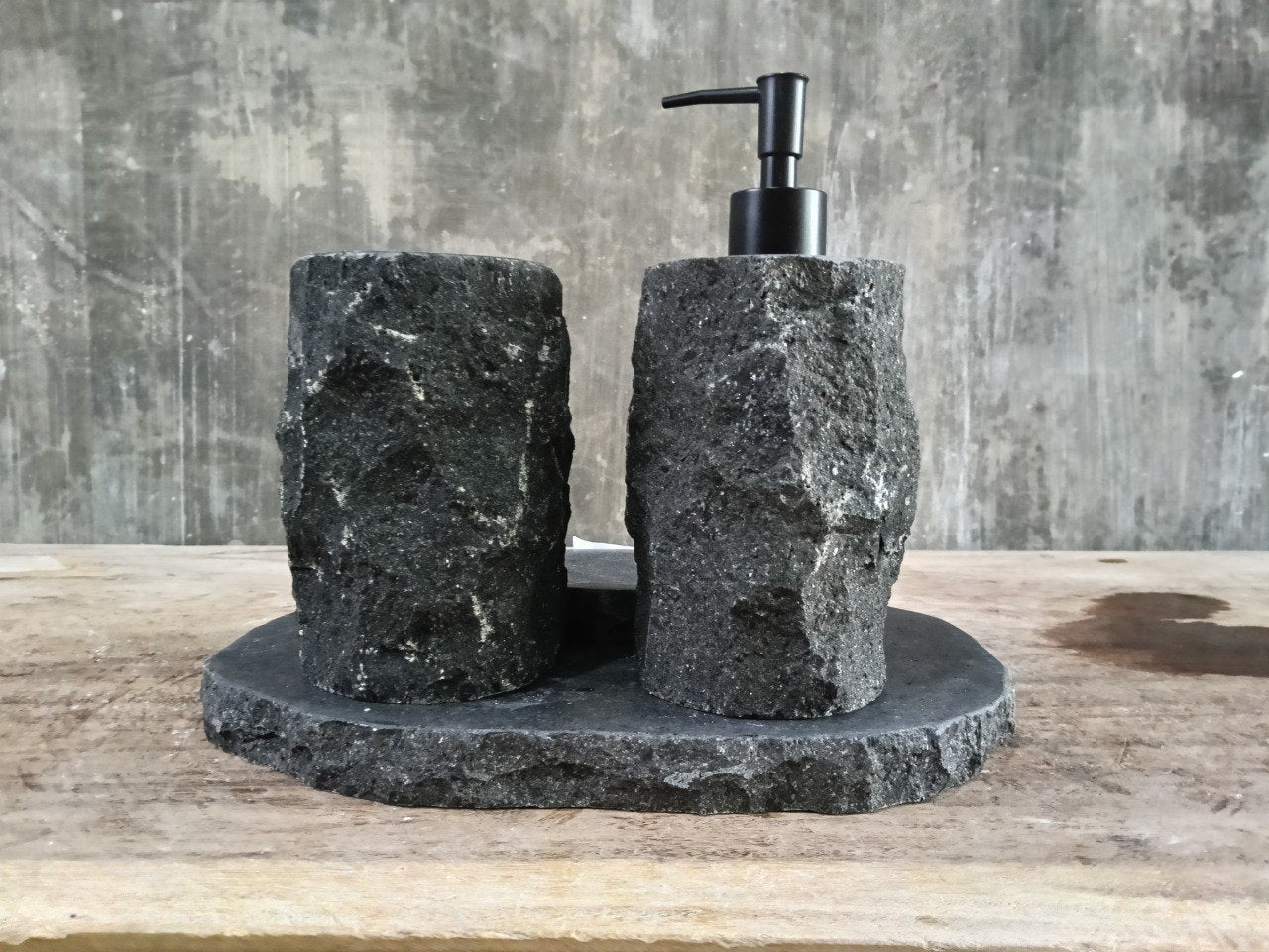 Andesite Stone Bathroom Set | 401 | Hand-Carved Volcanic Rock