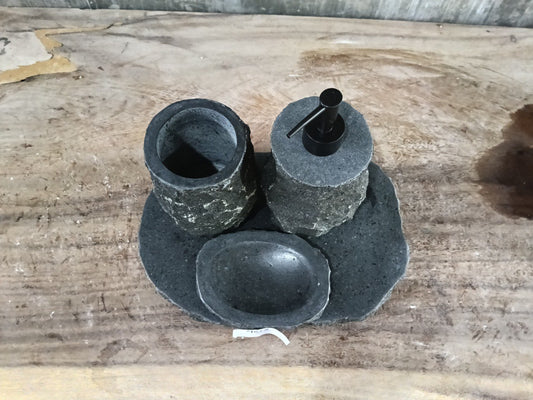 Andesite Stone Bathroom Set | 403 | Hand-Carved Volcanic Rock