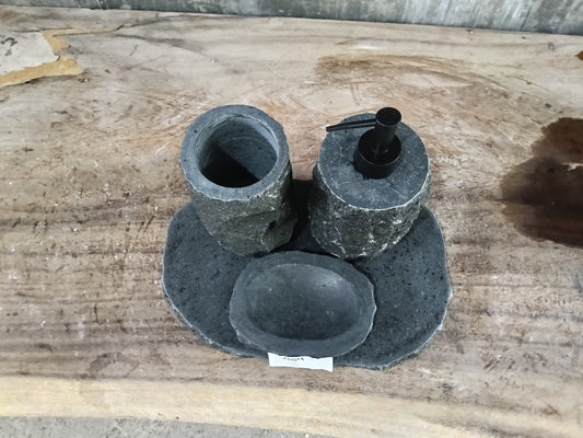 Andesite Stone Bathroom Set | 404 | Hand-Carved Volcanic Rock