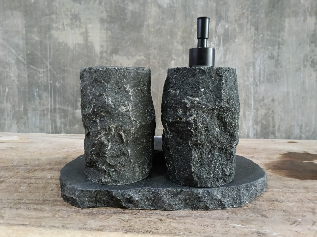 Andesite Stone Bathroom Set | 405 | Hand-Carved Volcanic Rock