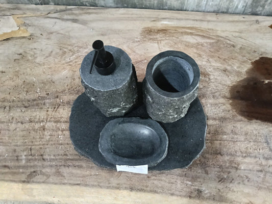 Andesite Stone Bathroom Set | 405 | Hand-Carved Volcanic Rock