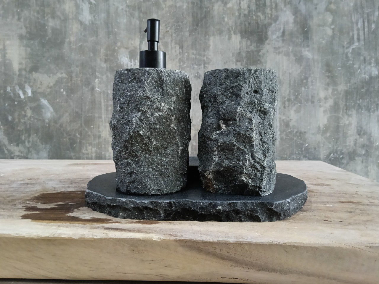 Andesite Stone Bathroom Set | 411 | Hand-Carved Volcanic Rock
