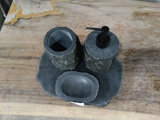 Andesite Stone Bathroom Set | 424 | Hand-Carved Volcanic Rock
