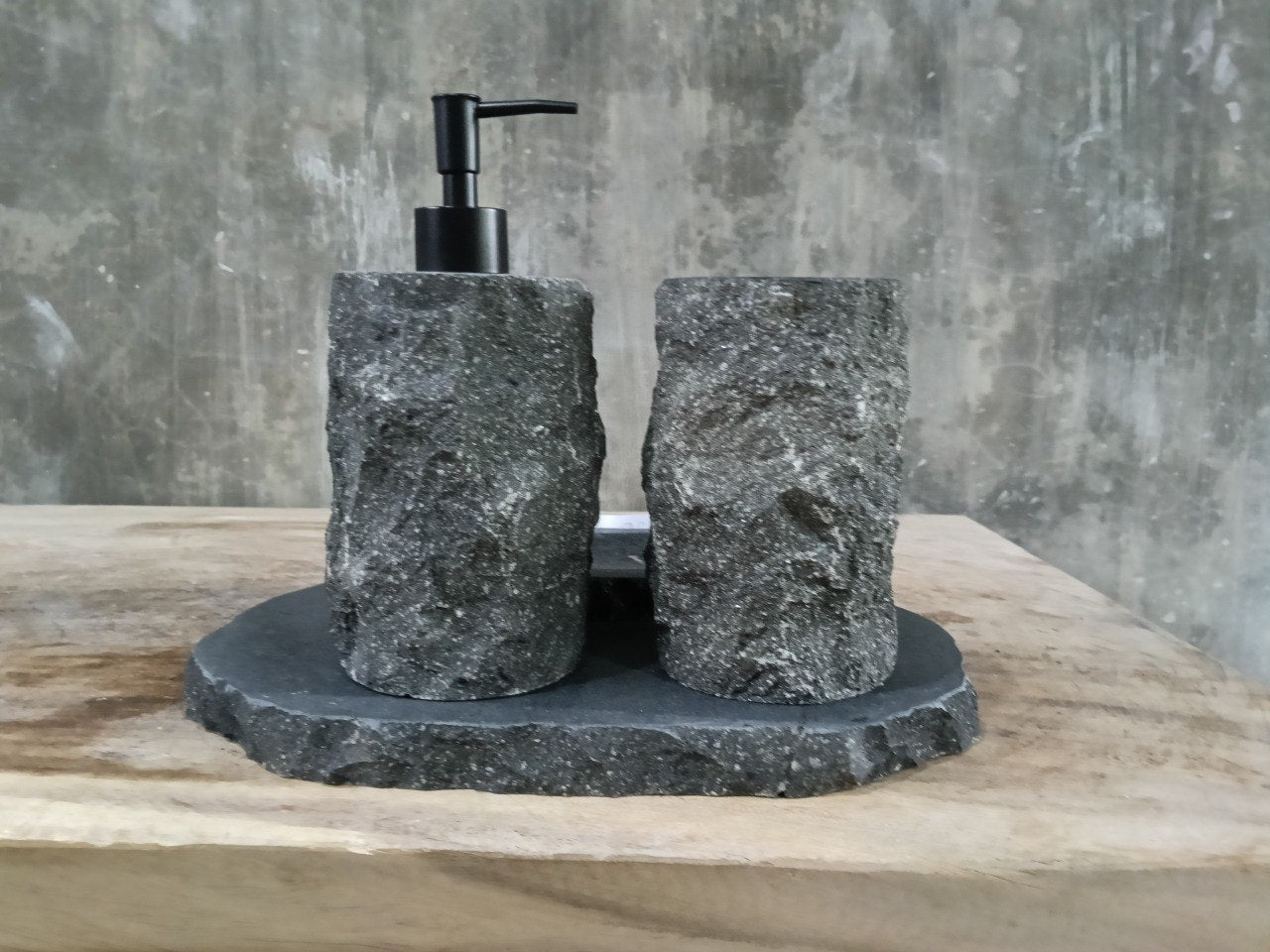 Andesite Stone Bathroom Set | 425 | Hand-Carved Volcanic Rock