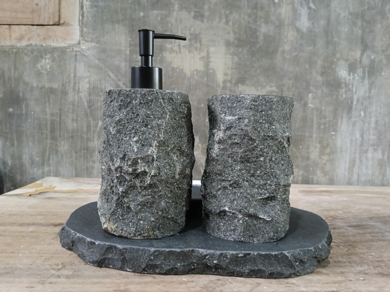 Andesite Stone Bathroom Set | 420 | Hand-Carved Volcanic Rock