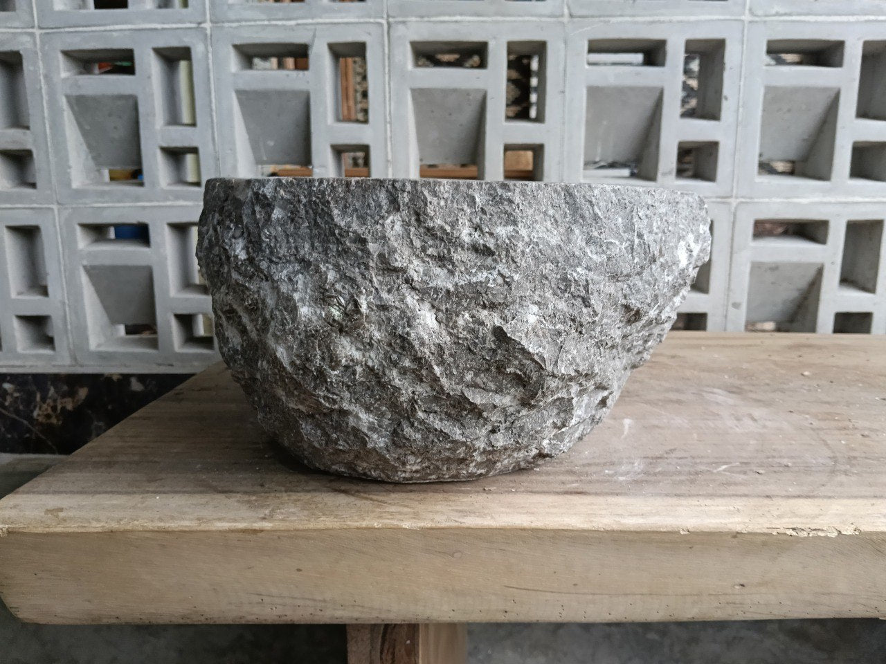 Right side angle of marble bathroom basin
