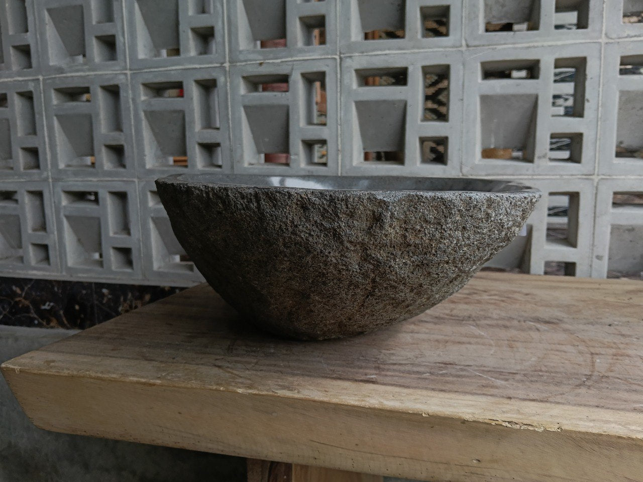Right side of 6875-5136 handcrafted stone basin